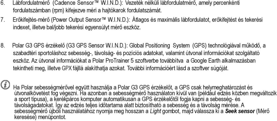 Polar G3 GPS érzékelő (G3 GPS Sensor W.I.N.D.