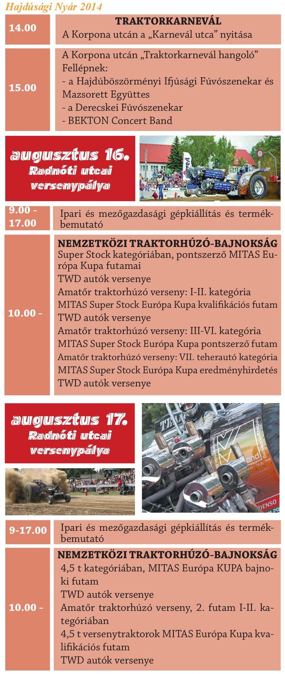 Radnóti utcai versenypálya 9.00-17.00 10.