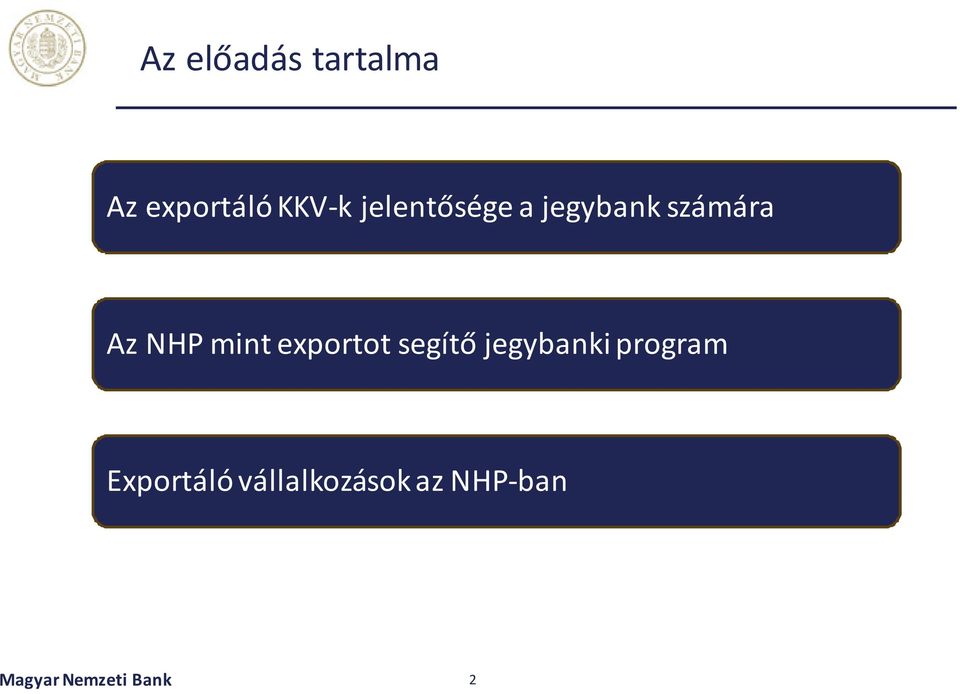 exportot segítő jegybanki program