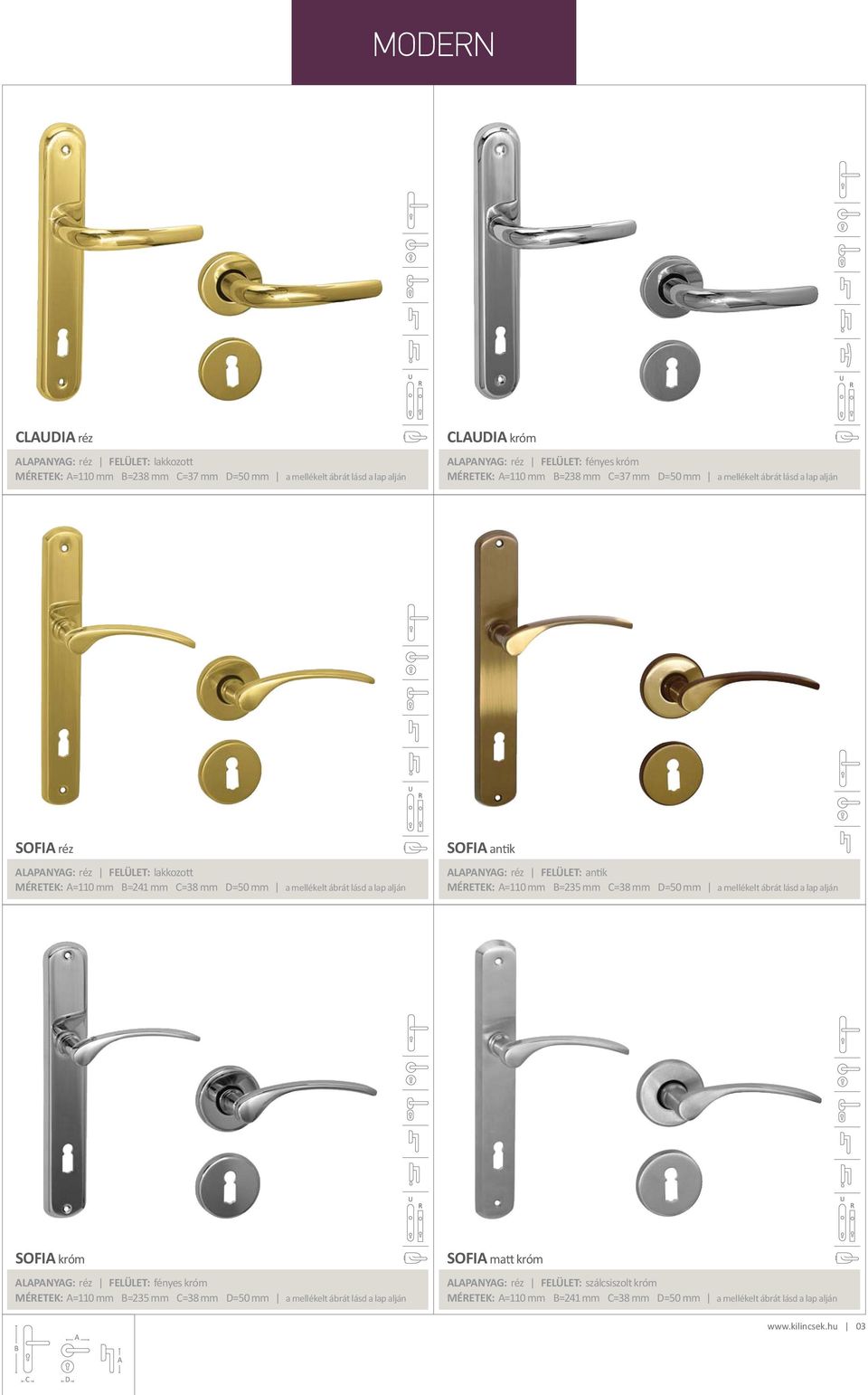 antik LPNYG: réz FELÜLET: antik MÉRETEK: =110 mm =235 mm =38 mm =50 mm a mellékelt ábrát lásd a lap alján SOFI króm LPNYG: réz FELÜLET: fényes króm MÉRETEK: =110 mm =235 mm =38 mm