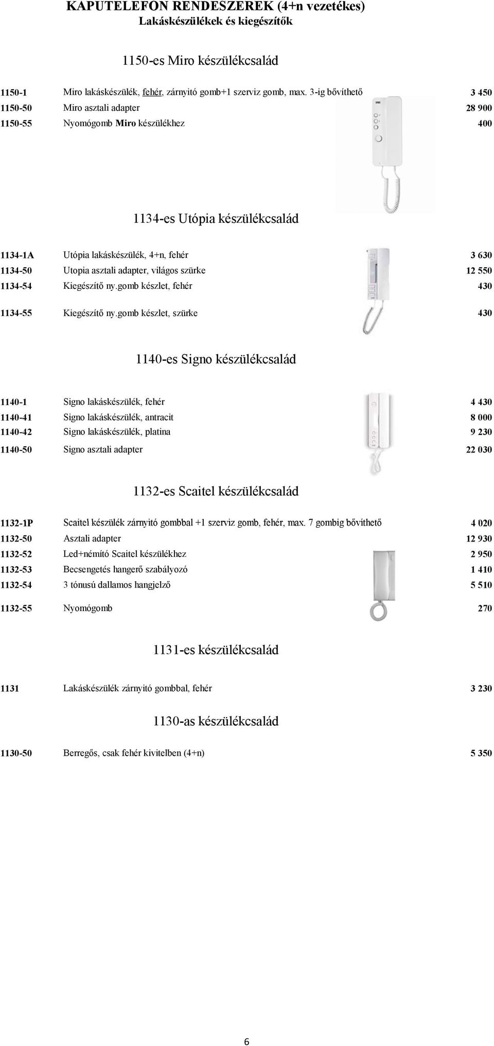 adapter, világos szürke 12 550 1134-54 Kiegészítő ny.gomb készlet, fehér 430 1134-55 Kiegészítő ny.