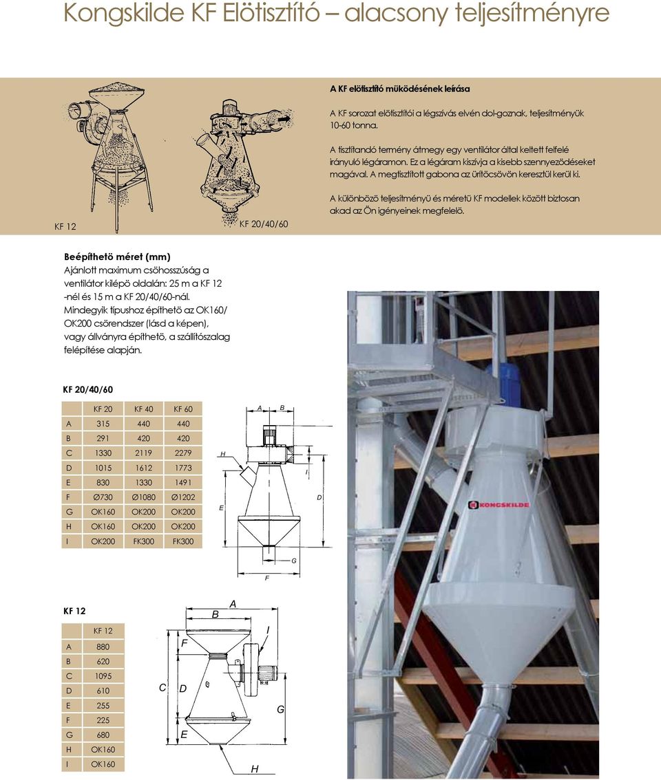 KF 12 KF 20/40/60 A különbözö teljesítményü és méretü KF modellek között biztosan akad az Ön igényeinek megfelelö.