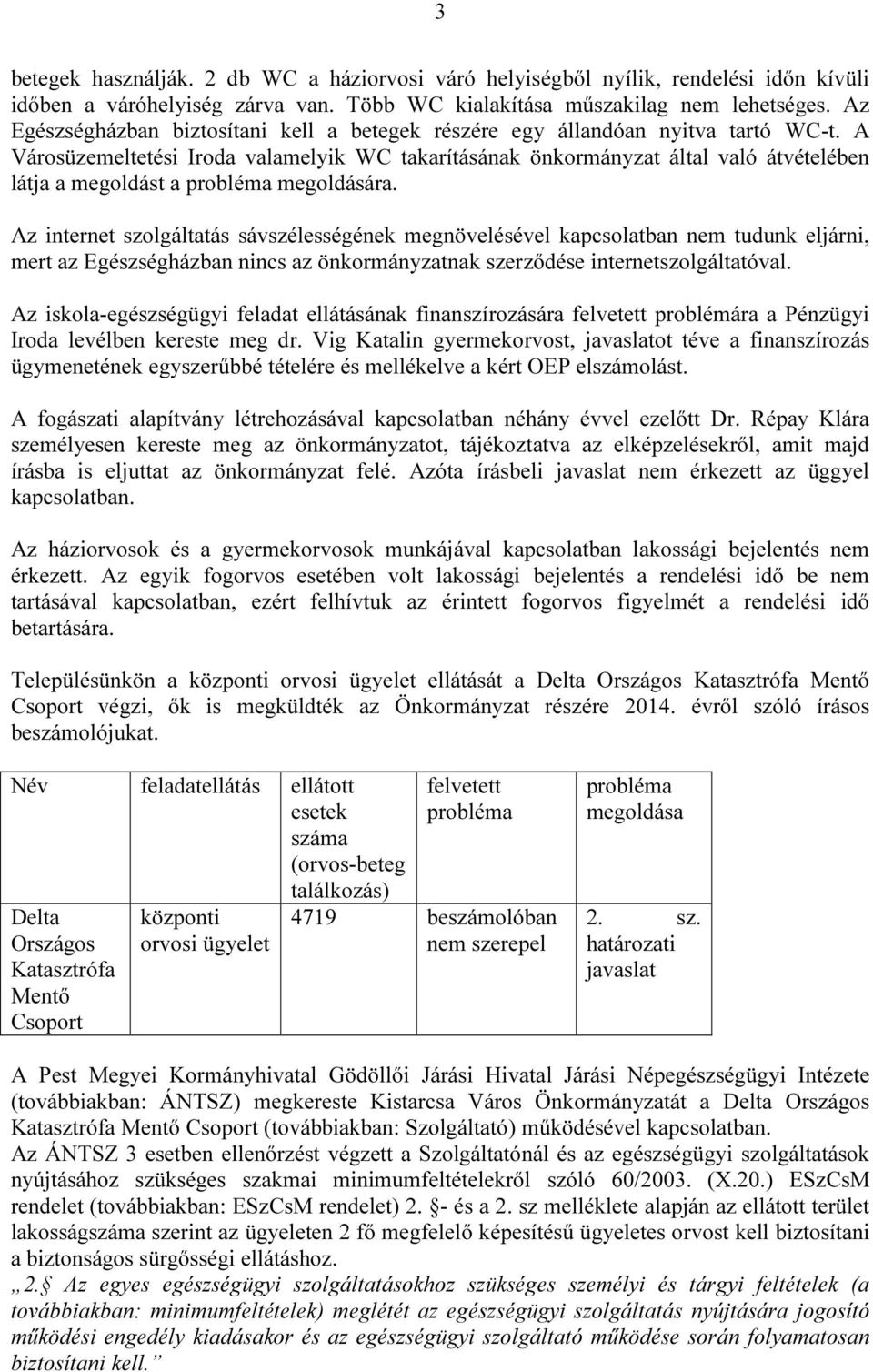 A Városüzemeltetési Iroda valamelyik WC takarításának önkormányzat által való átvételében látja a megoldást a megoldására.