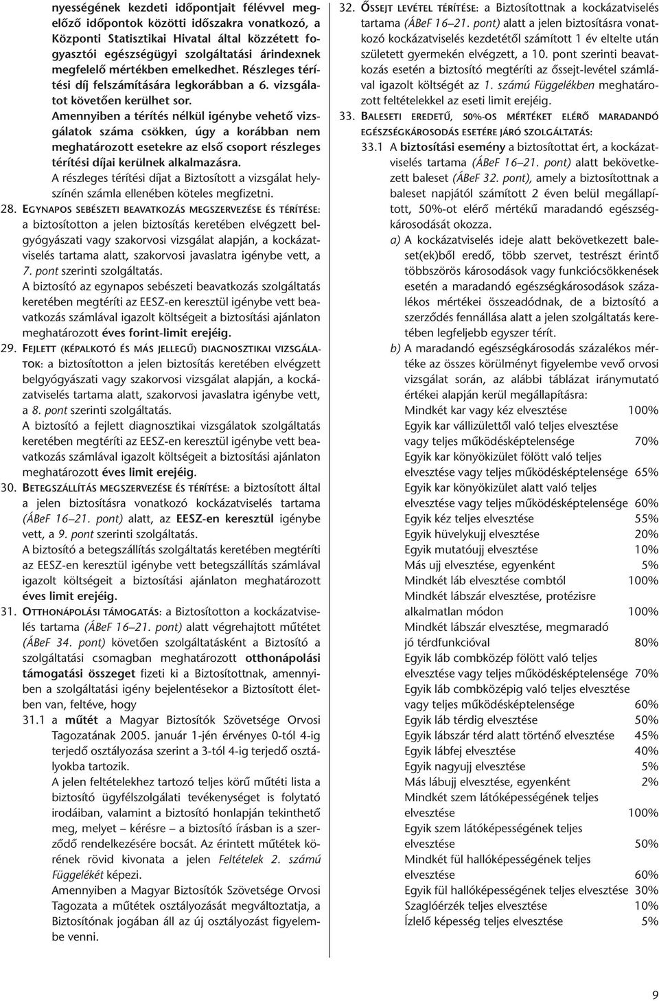 Amennyiben a térítés nélkül igénybe vehető vizsgálatok száma csökken, úgy a korábban nem meghatározott esetekre az első csoport részleges térítési díjai kerülnek alkalmazásra.