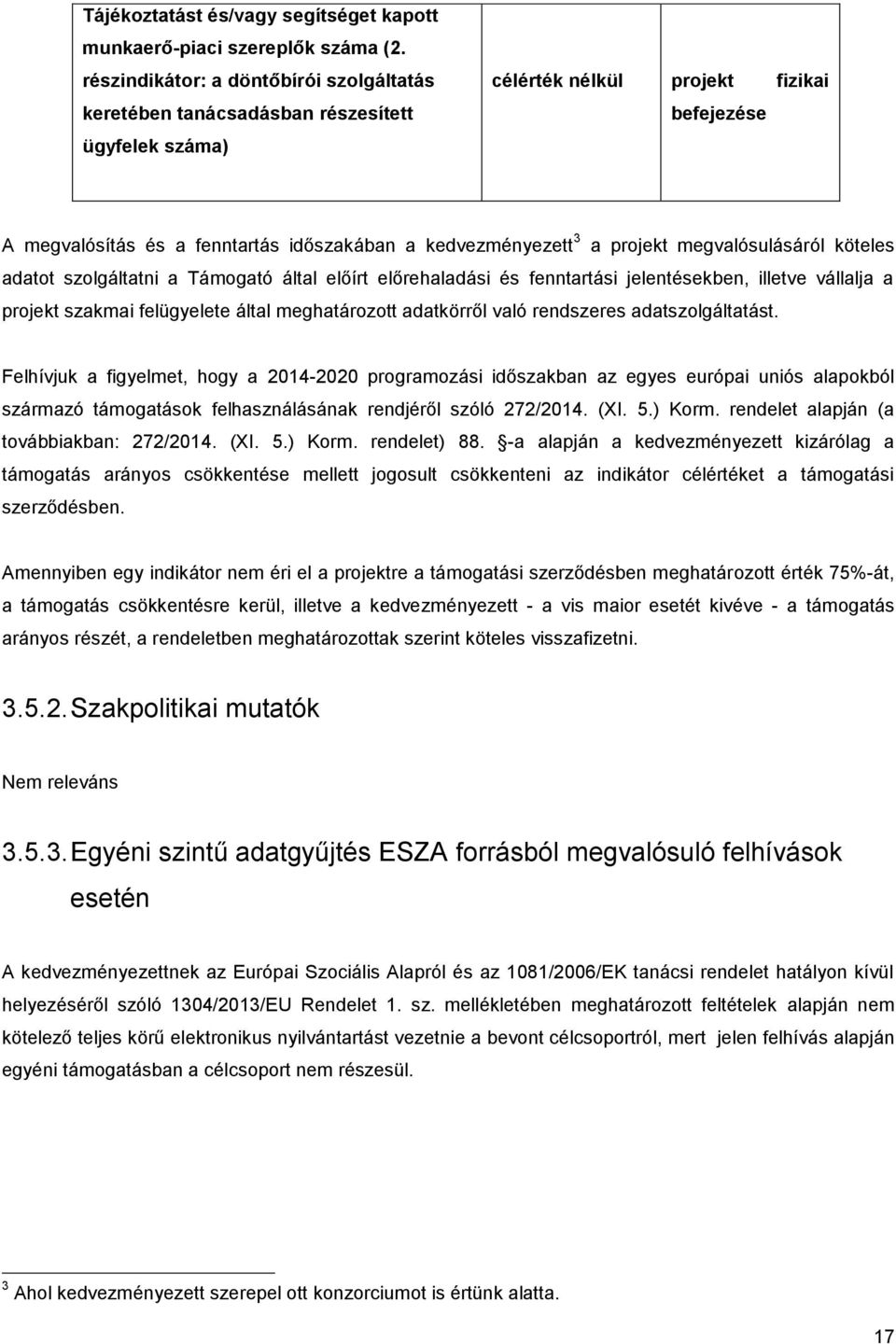 a projekt megvalósulásáról köteles adatot szolgáltatni a Támogató által előírt előrehaladási és fenntartási jelentésekben, illetve vállalja a projekt szakmai felügyelete által meghatározott