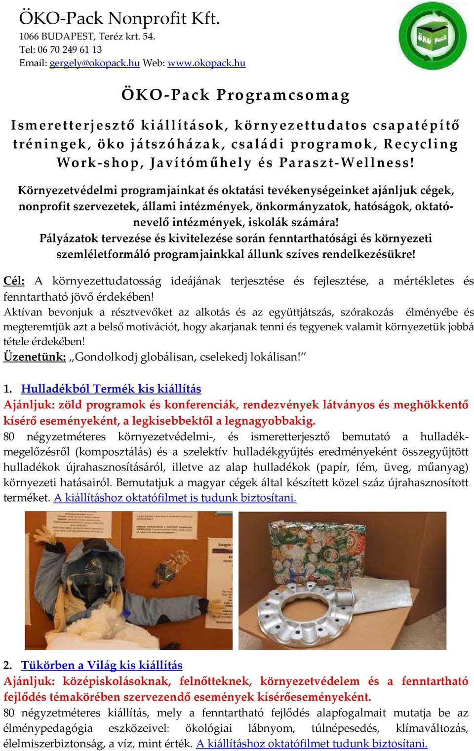 ÖKO-Pack Nonprofit Kft. - PDF Ingyenes letöltés