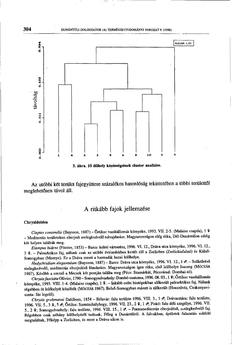 A ritkább fajok jellemzése Chrysidoidea Cleptes consimilis (Buysson, 1887)-Őrtilos: vasútállomás környéke, 1993. VII. 2-5.