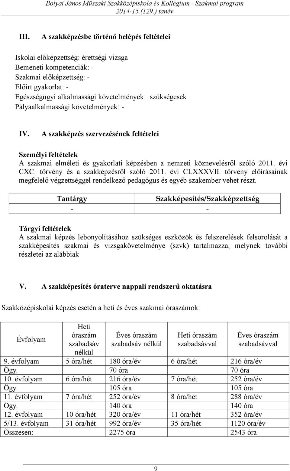 törvény és a szakképzésről szóló 2011. évi CLXXXVII. törvény előírásainak megfelelő végzettséggel rendelkező pedagógus és egyéb szakember vehet részt.
