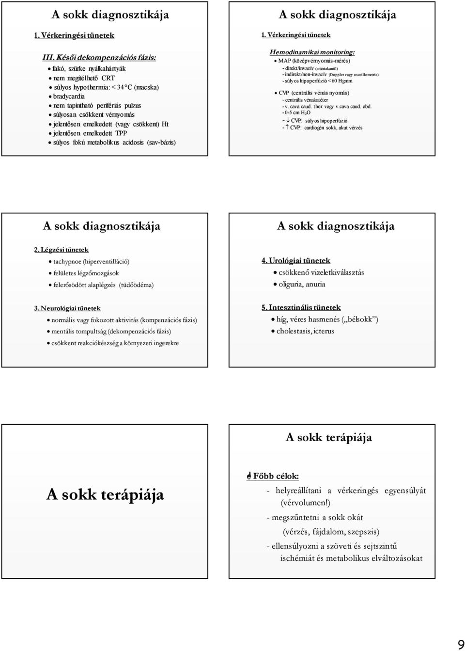 emelkedett (vagy csökkent) Ht jelentősen emelkedett TPP súlyos fokú metabolikus acidosis (sav-bázis) 1.