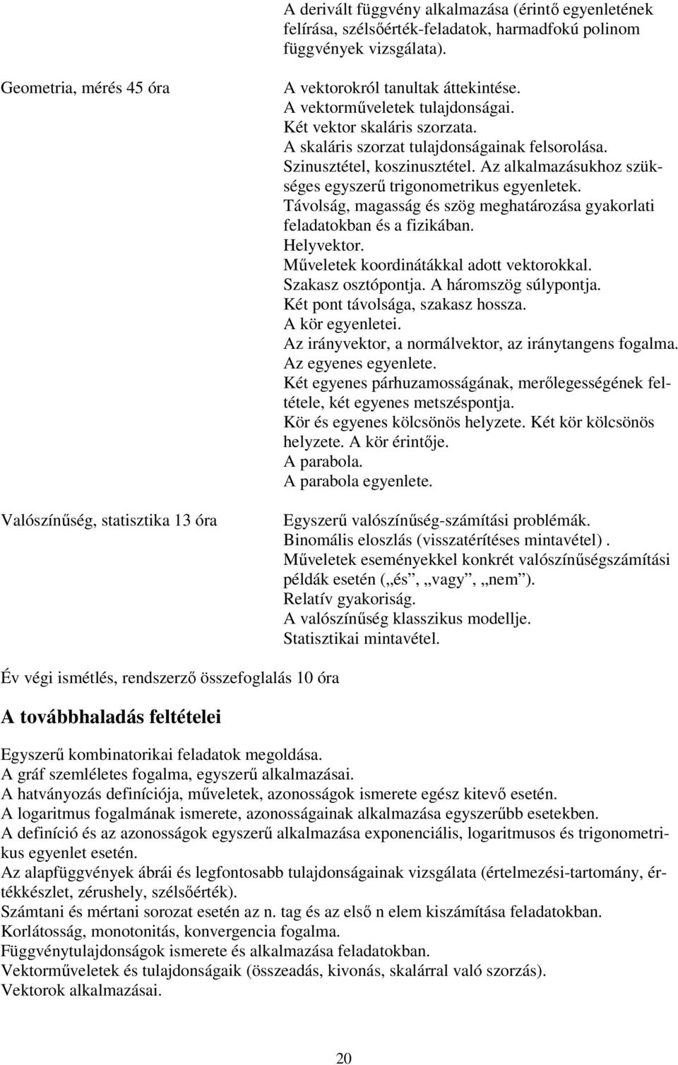 A skaláris szorzat tulajdonságainak felsorolása. Szinusztétel, koszinusztétel. Az alkalmazásukhoz szükséges egyszerű trigonometrikus egyenletek.