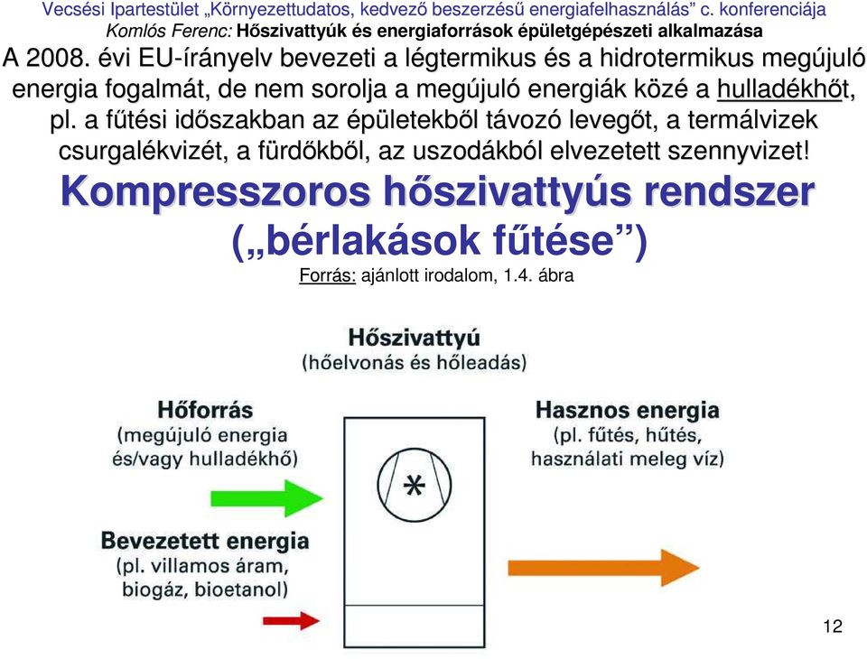 megújul juló energiák k közék a hulladékh khıt, pl.