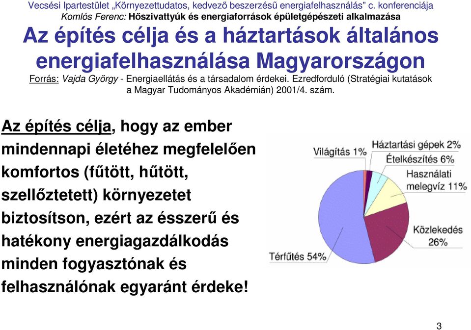 szám. Az építés célja, hogy az ember mindennapi életéhez megfelelıen komfortos (főtött, hőtött, szellıztetett)