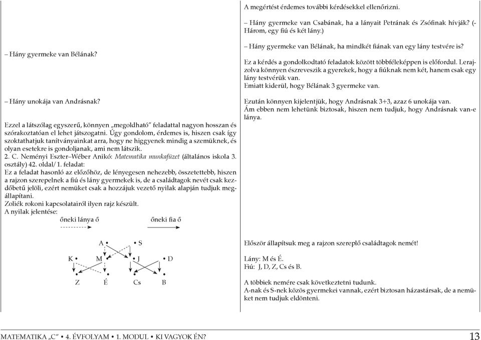 Úgy gondolom, érdemes is, hiszen csak így szoktathatjuk tanítványainkat arra, hogy ne higgyenek mindig a szemüknek, és olyan esetekre is gondoljanak, ami nem látszik. 2. C.