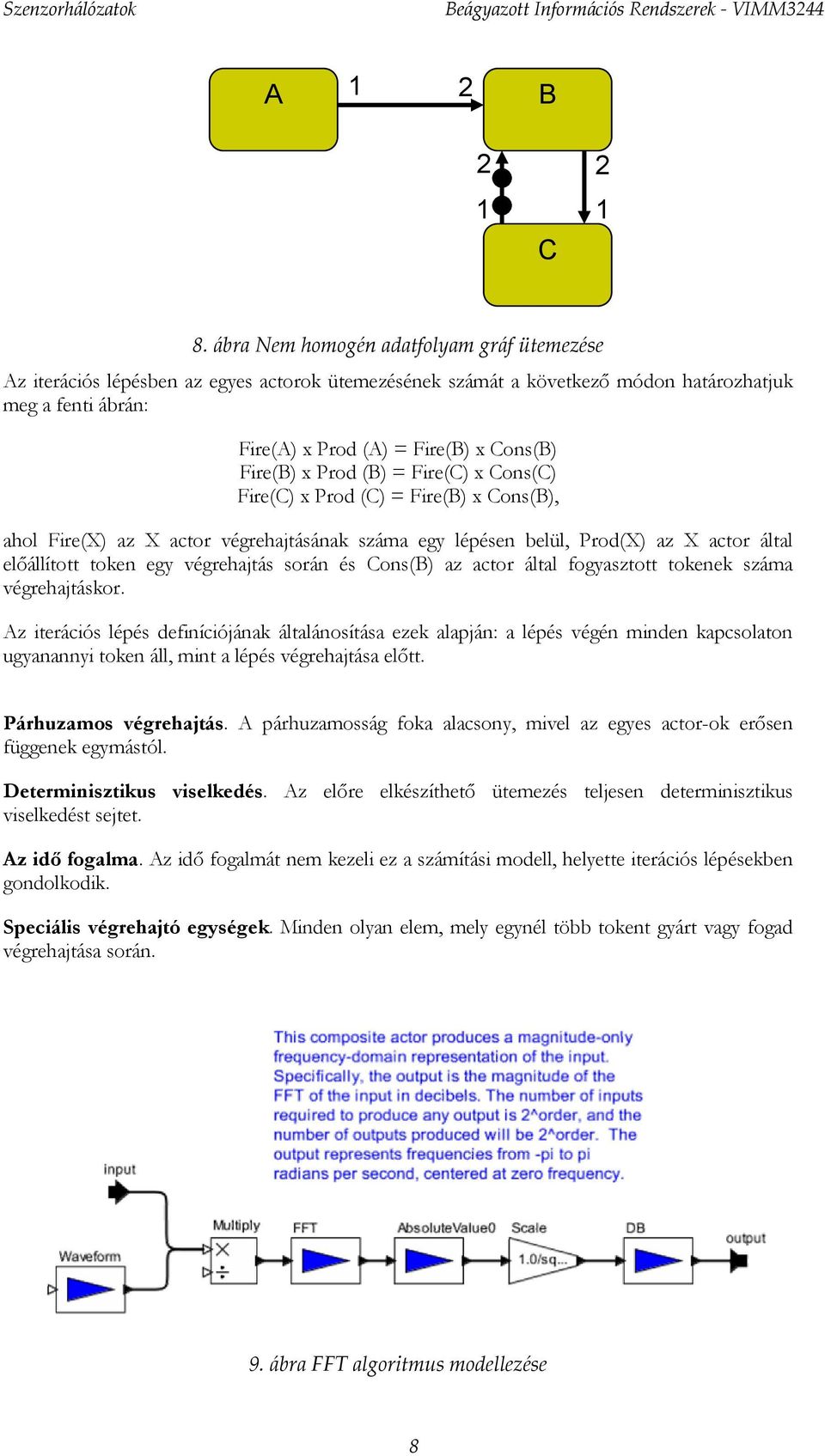 x Prod (B) = Fire(C) x Cons(C) Fire(C) x Prod (C) = Fire(B) x Cons(B), ahol Fire(X) az X actor végrehajtásának száma egy lépésen belül, Prod(X) az X actor által előállított token egy végrehajtás