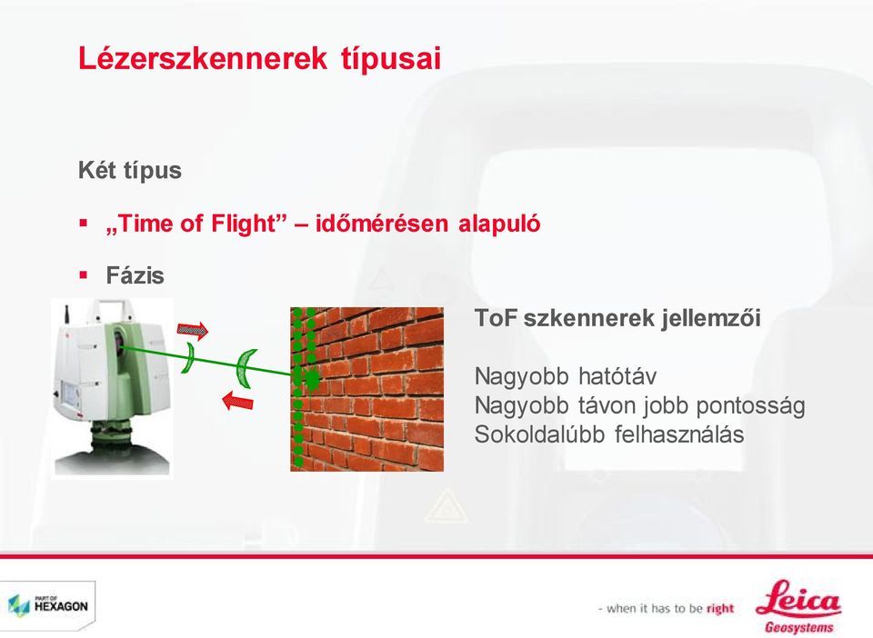 szkennerek jellemzői Nagyobb hatótáv