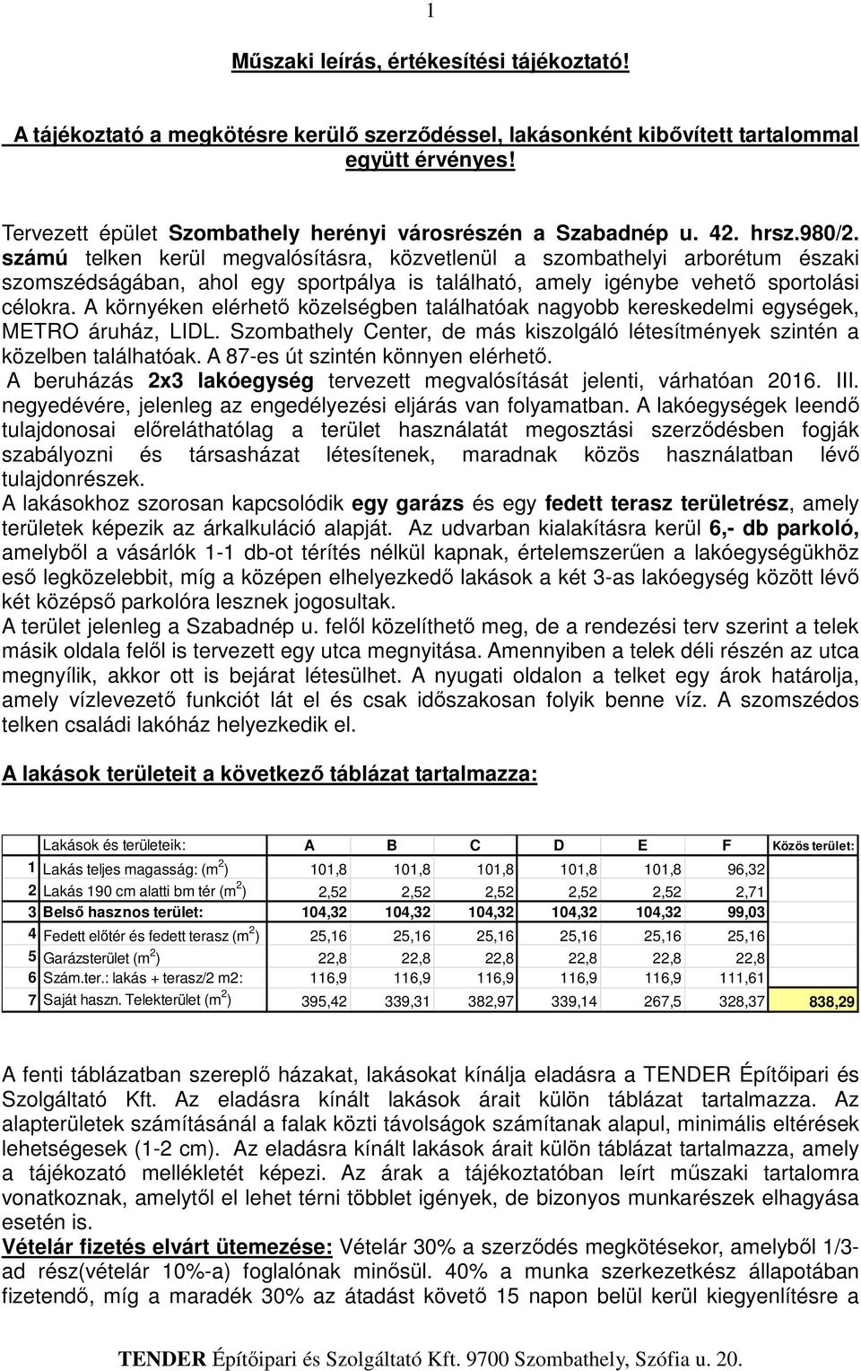 számú telken kerül megvalósításra, közvetlenül a szombathelyi arborétum északi szomszédságában, ahol egy sportpálya is található, amely igénybe vehető sportolási célokra.