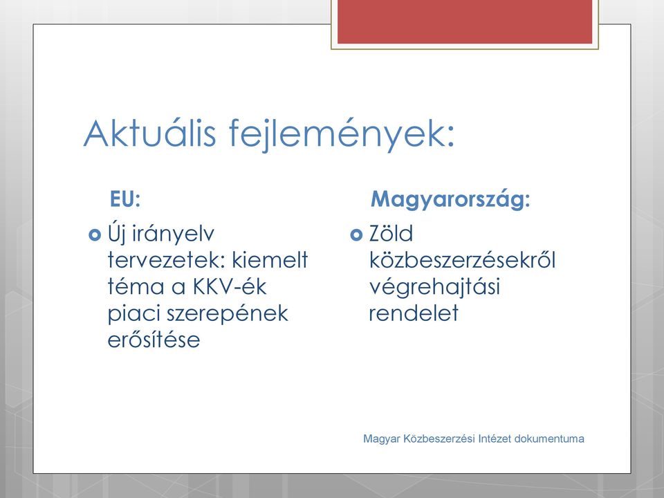 szerepének erősítése Magyarország: Zöld