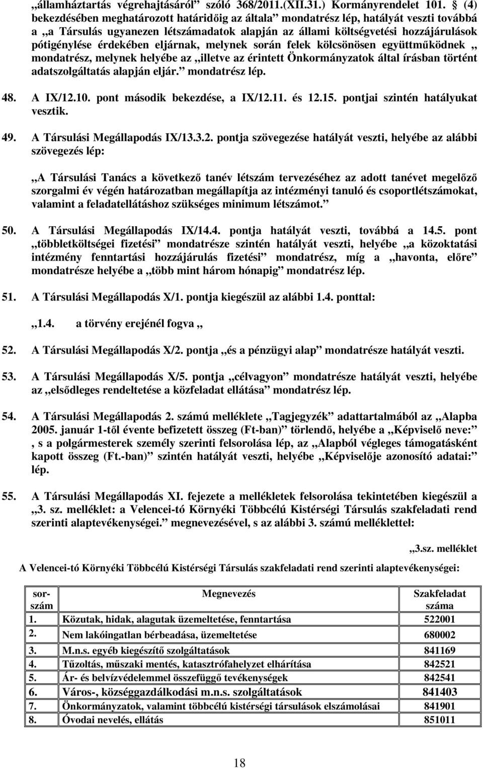 eljárnak, melynek során felek kölcsönösen együttműködnek mondatrész, melynek helyébe az illetve az érintett Önkormányzatok által írásban történt adatszolgáltatás alapján eljár. mondatrész lép. 48.