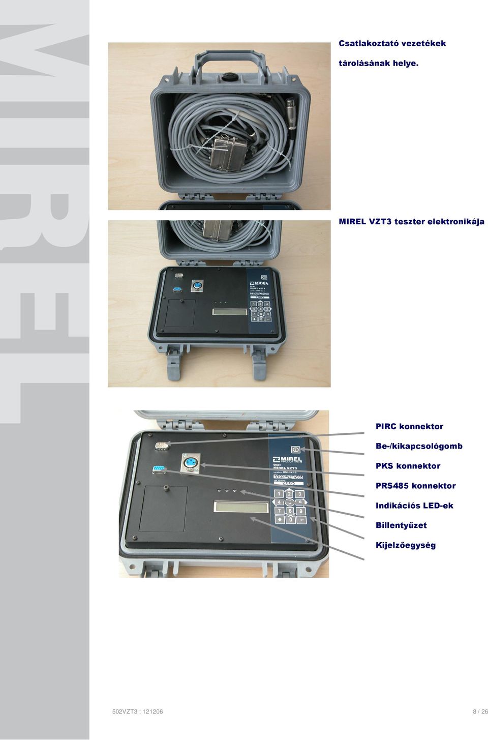 Be-/kikapcsológomb PKS konnektor PRS485 konnektor