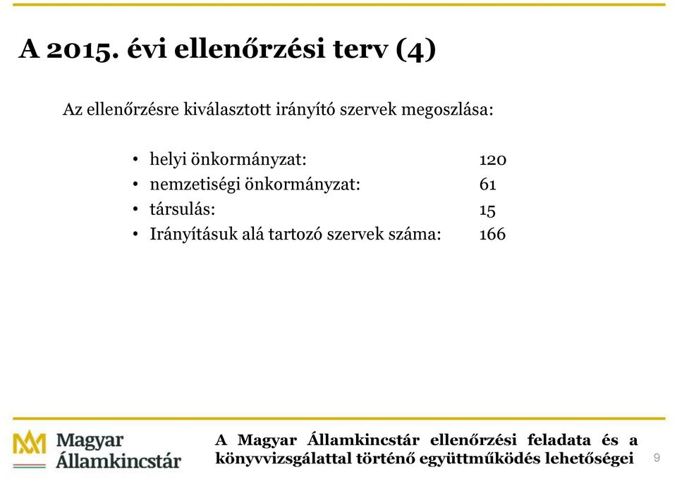 kiválasztott irányító szervek megoszlása: helyi