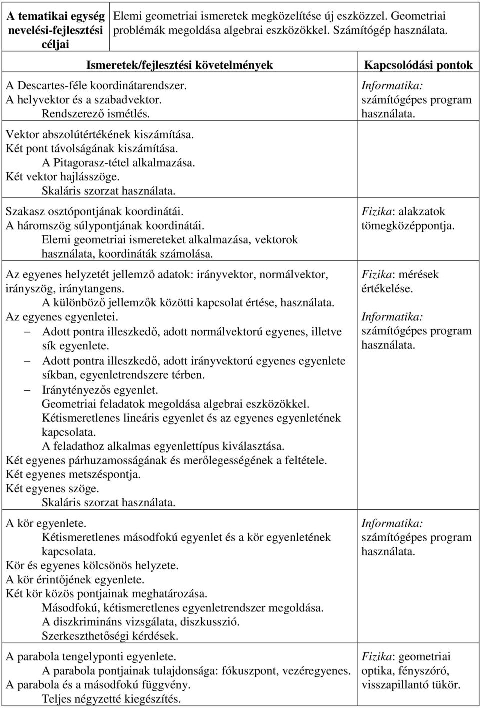 Szakasz osztópontjának koordinátái. A háromszög súlypontjának koordinátái. Elemi geometriai ismereteket alkalmazása, vektorok használata, koordináták számolása.