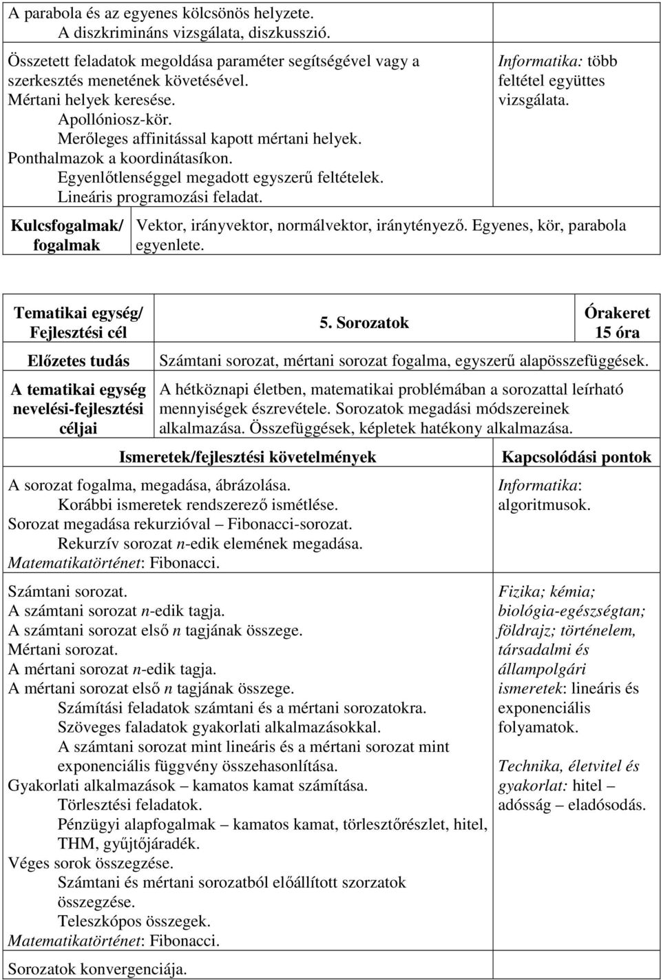 Helyi tanterv MATEMATIKA - PDF Free Download