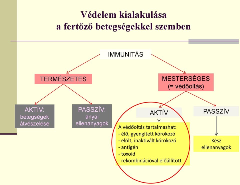 ellenanyagok AKTÍV A védőoltás tartalmazhat: - élő, gyengített kórokozó -
