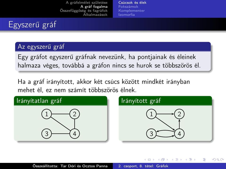 továbbá a gráfon nincs se hurok se többszörös él.