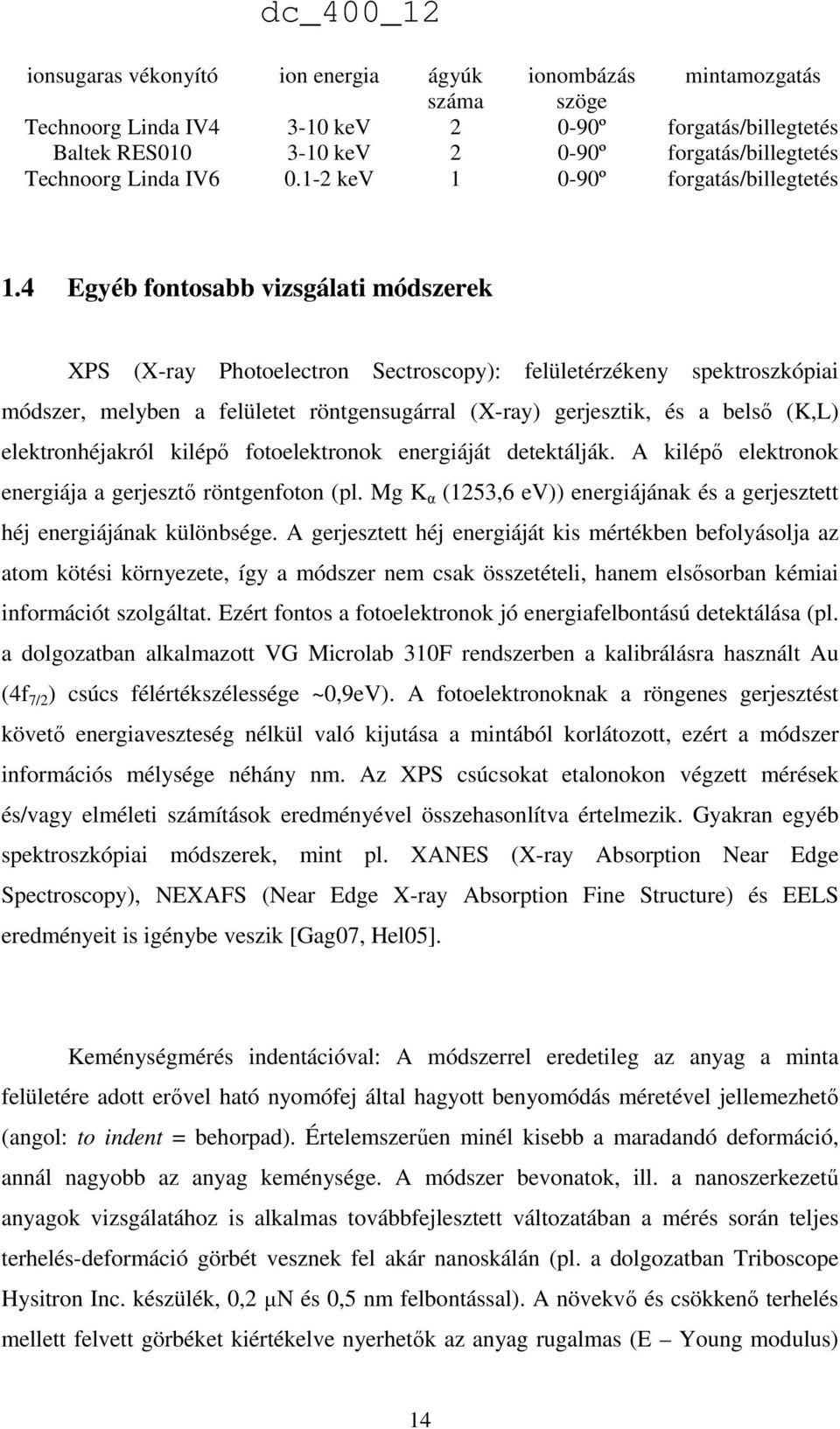 4 Egyéb fontosabb vizsgálati módszerek XPS (X-ray Photoelectron Sectroscopy): felületérzékeny spektroszkópiai módszer, melyben a felületet röntgensugárral (X-ray) gerjesztik, és a belső (K,L)
