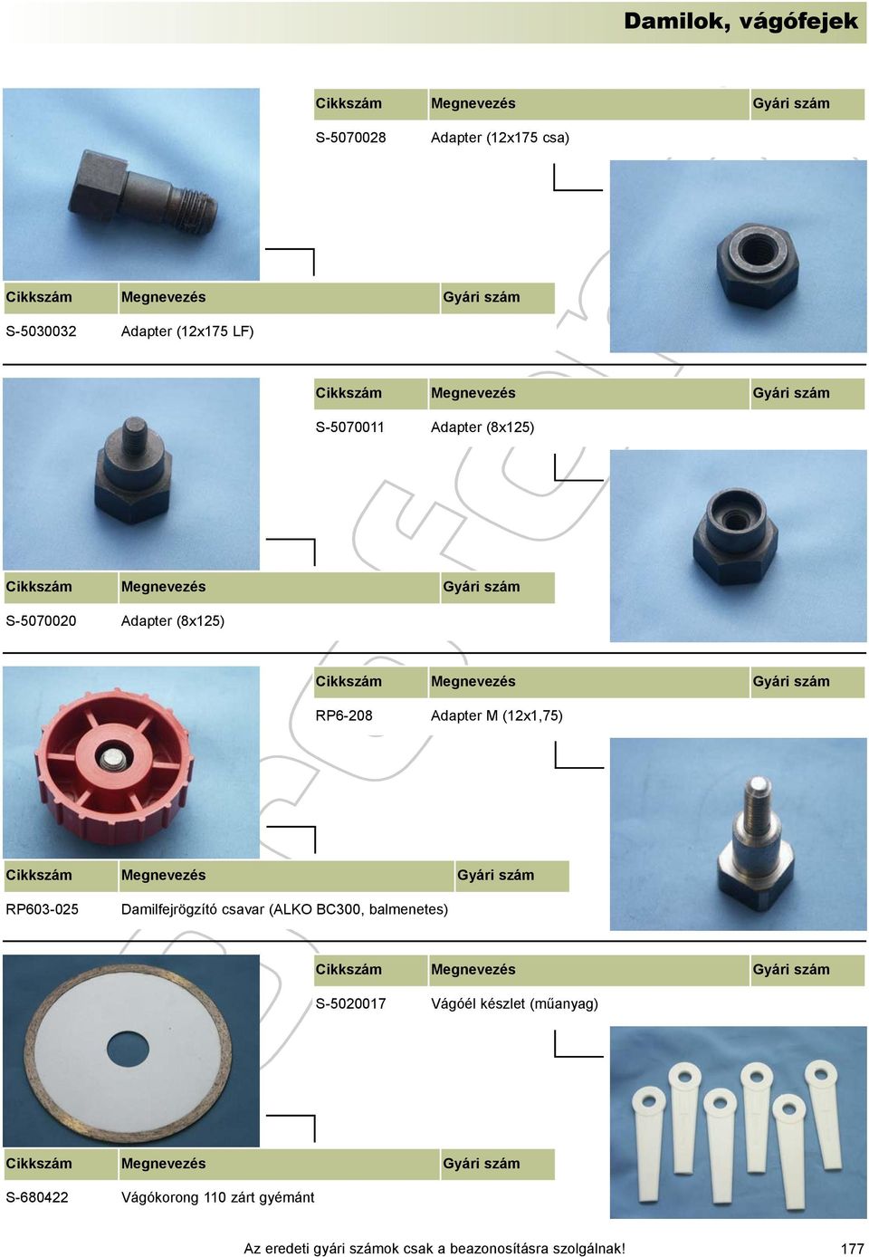 M (12x1,75) RP603-025 Damilfejrögzító csavar (ALKO BC300,