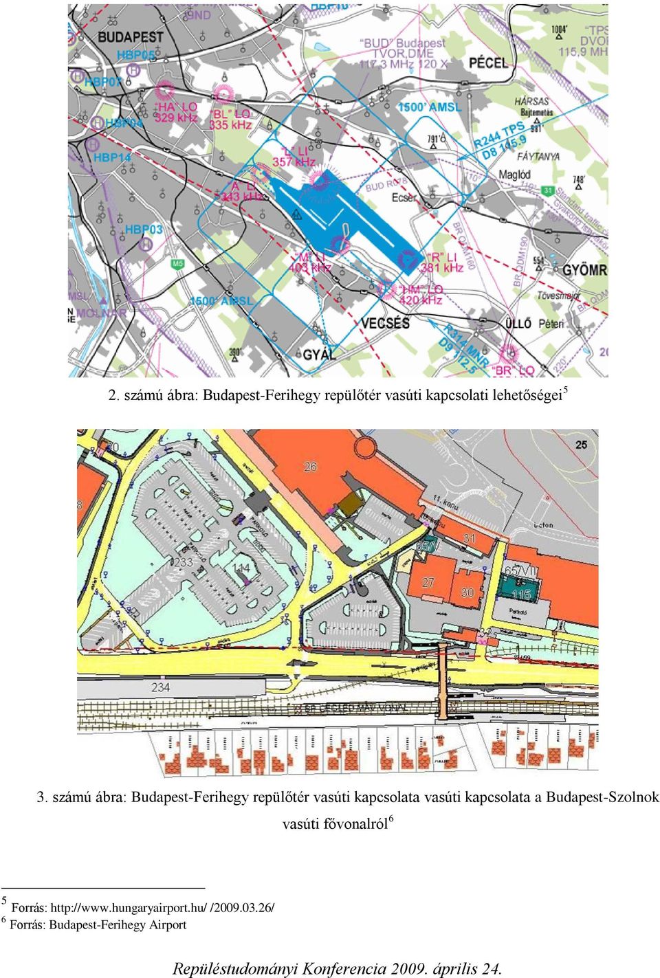 számú ábra: Budapest-Ferihegy repülőtér vasúti kapcsolata vasúti