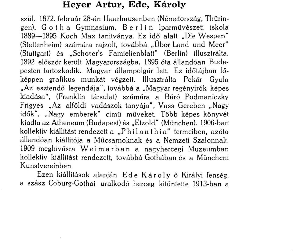 1895 óta állandóan Budapesten tartozkodik. Magyar állampolgár lett. Ez időtájban főképpen grafikus munkát végzett.