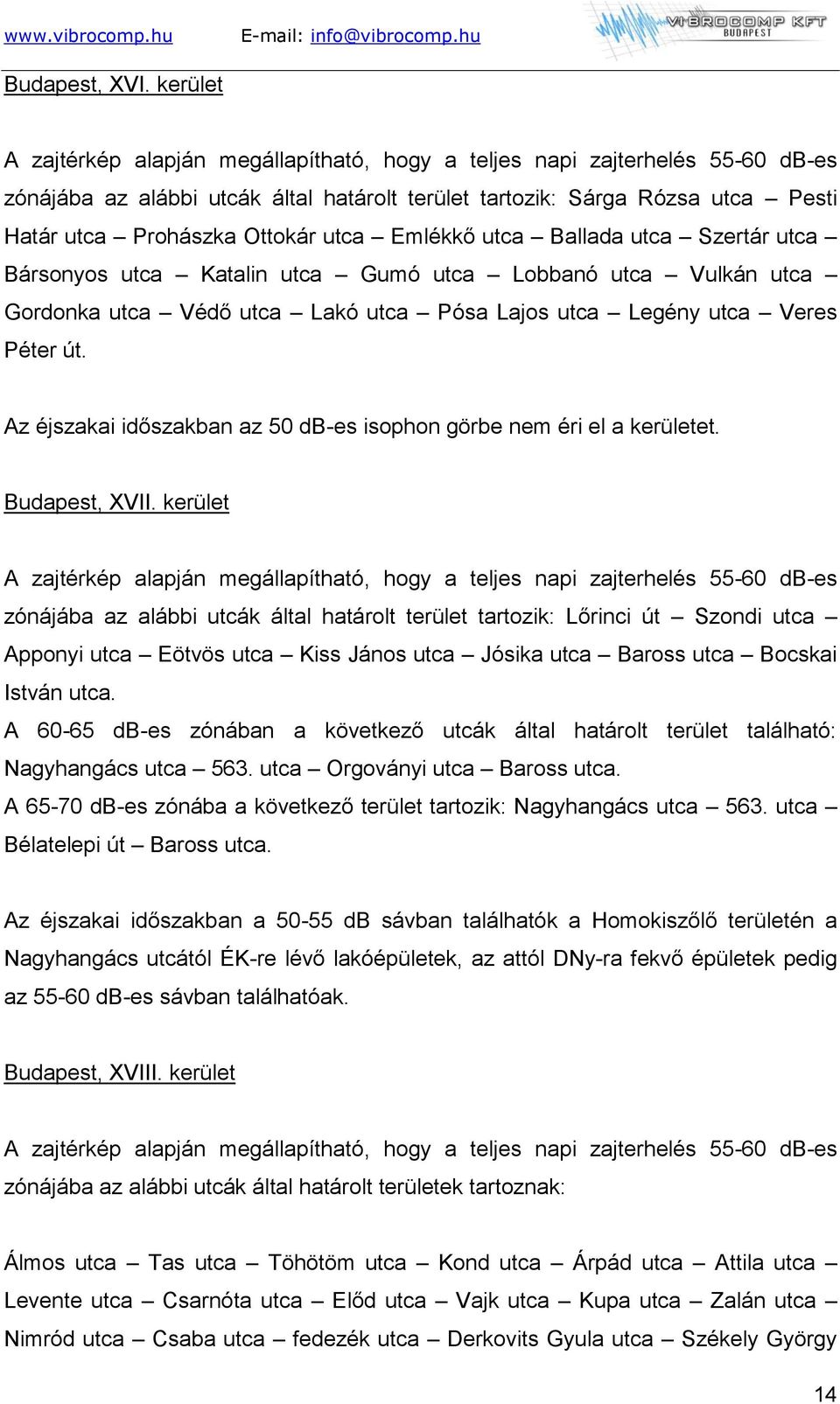 utca Emlékkő utca Ballada utca Szertár utca Bársonyos utca Katalin utca Gumó utca Lobbanó utca Vulkán utca Gordonka utca Védő utca Lakó utca Pósa Lajos utca Legény utca Veres Péter út.