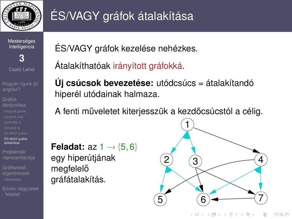 halmaza. A fenti műveletet kiterjesszük a kezdőcsúcstól a célig.