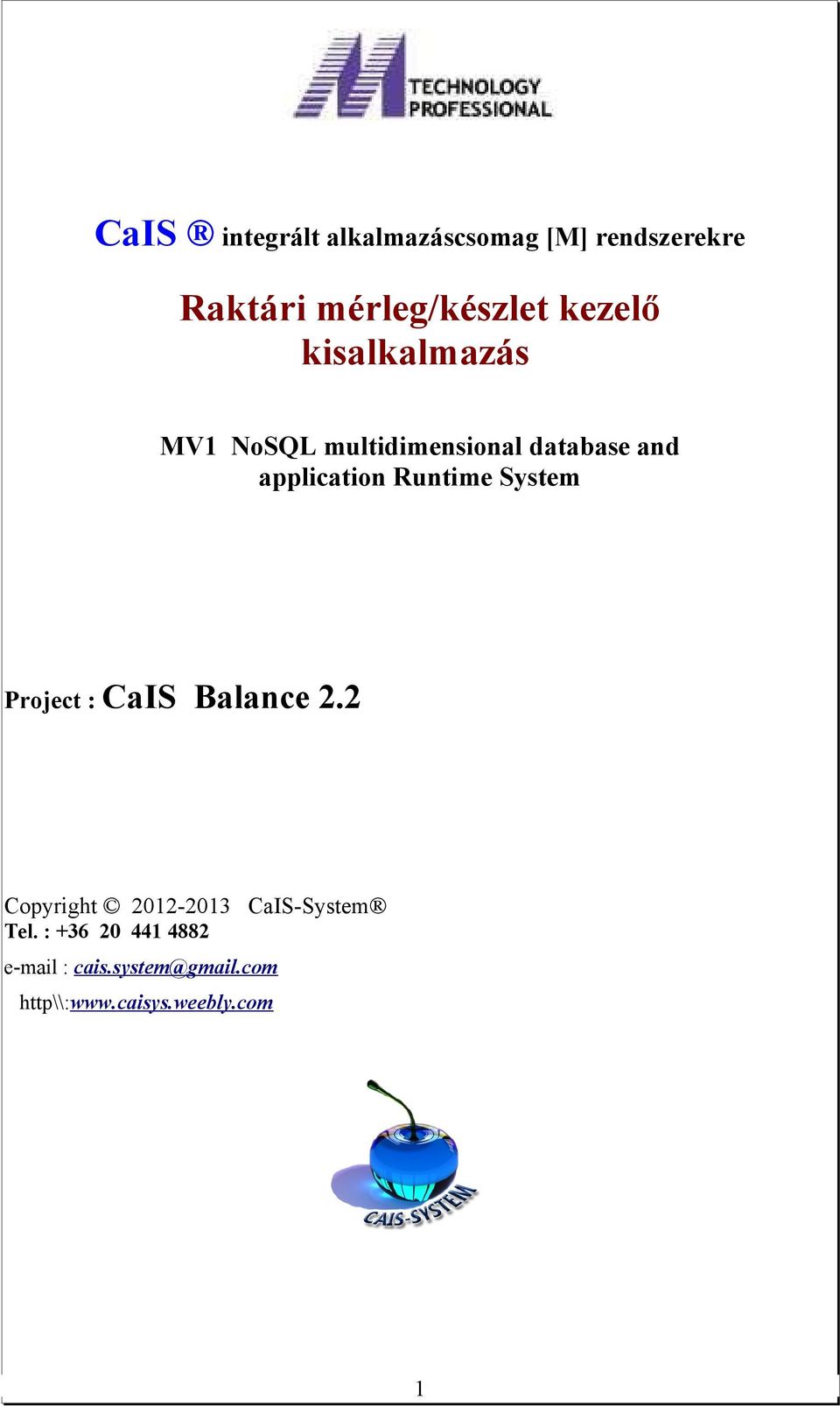 Runtime System Project : CaIS Balance 2.