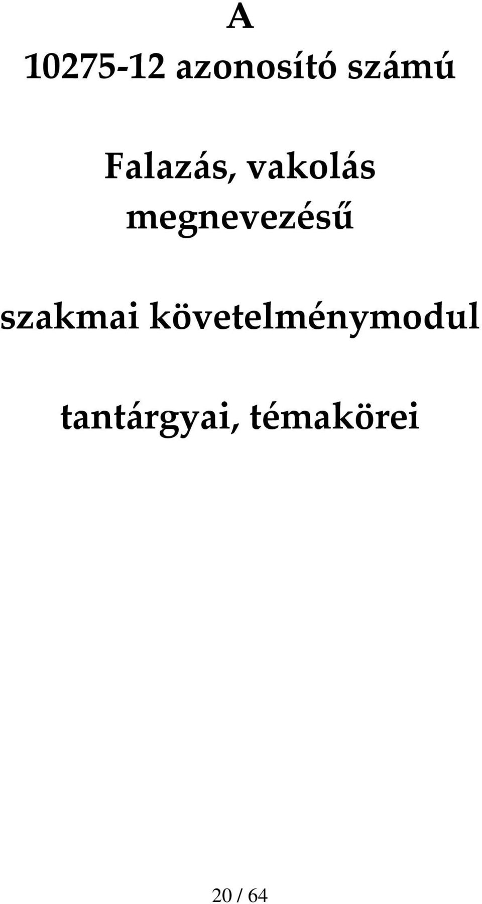 megnevezésű szakmai