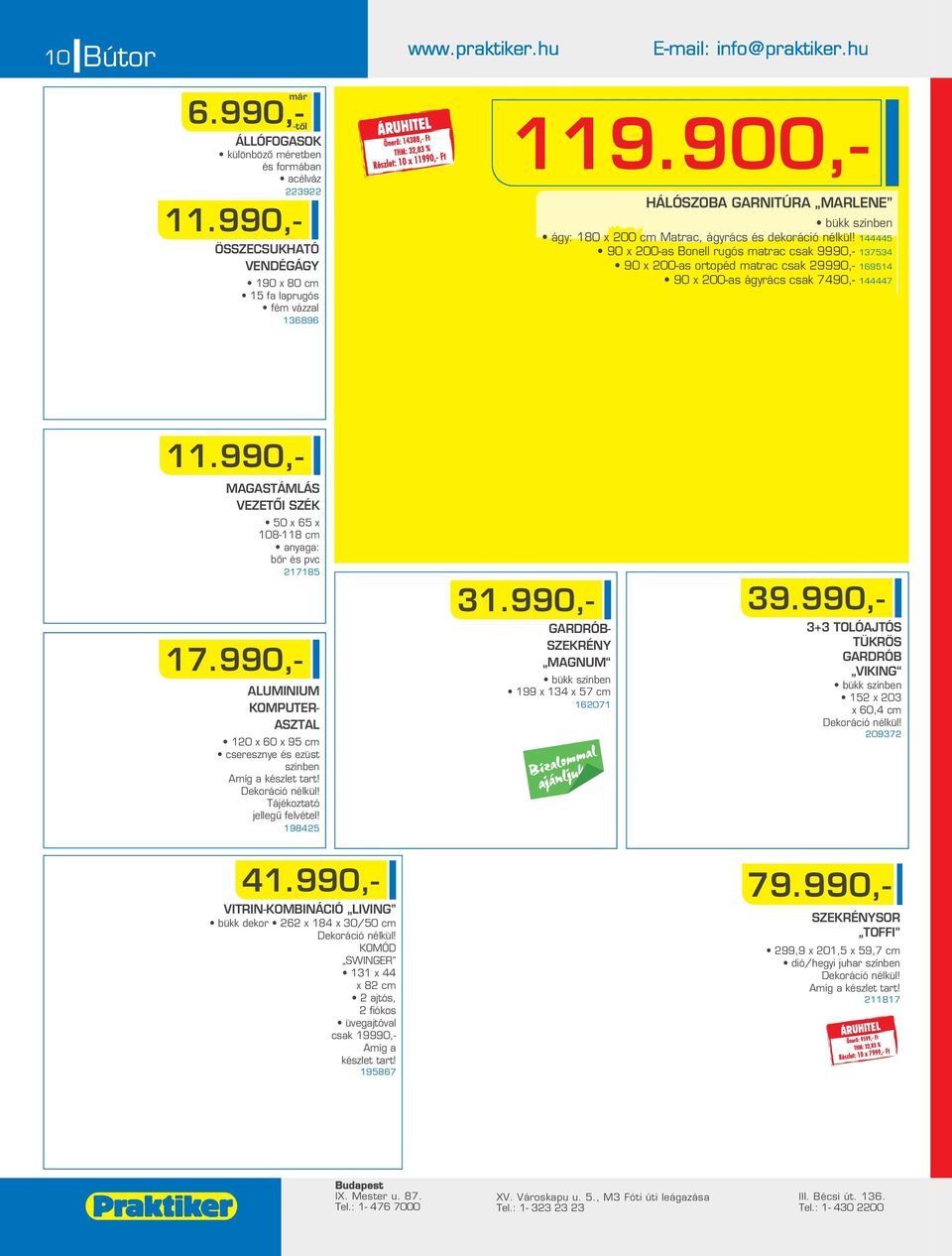 900,- HÁLÓSZOBA GARNITÚRA MARLENE bükk színben ágy: 180 x 00 cm Matrac, ágyrács és dekoráció nélkül!