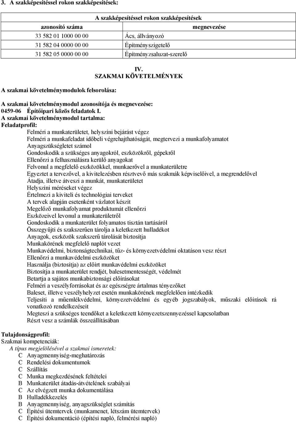 A szakmai követelménymodul tartalma: Feladatprofil: Felméri a munkaterületet, helyszíni bejárást végez Felméri a munkafeladat időbeli végrehajthatóságát, megtervezi a munkafolyamatot