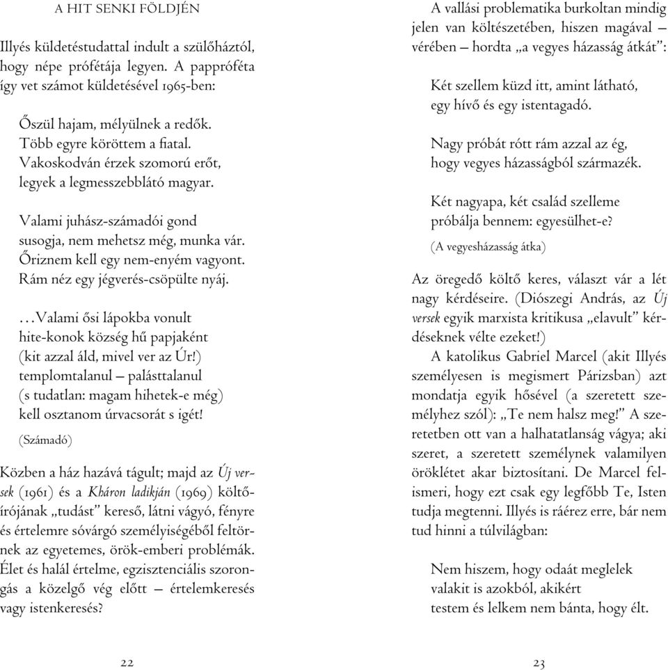 Rám néz egy jégverés-csöpülte nyáj. Valami ôsi lápokba vonult hite-konok község hû papjaként (kit azzal áld, mivel ver az Úr!