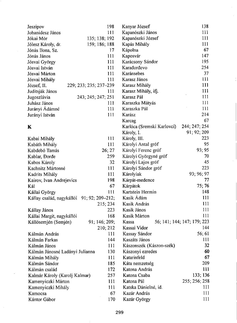 229; 233; 235; 237-239 Karasz Mihály 111 Juditsják János 111 Karasz Mihály, ifj.
