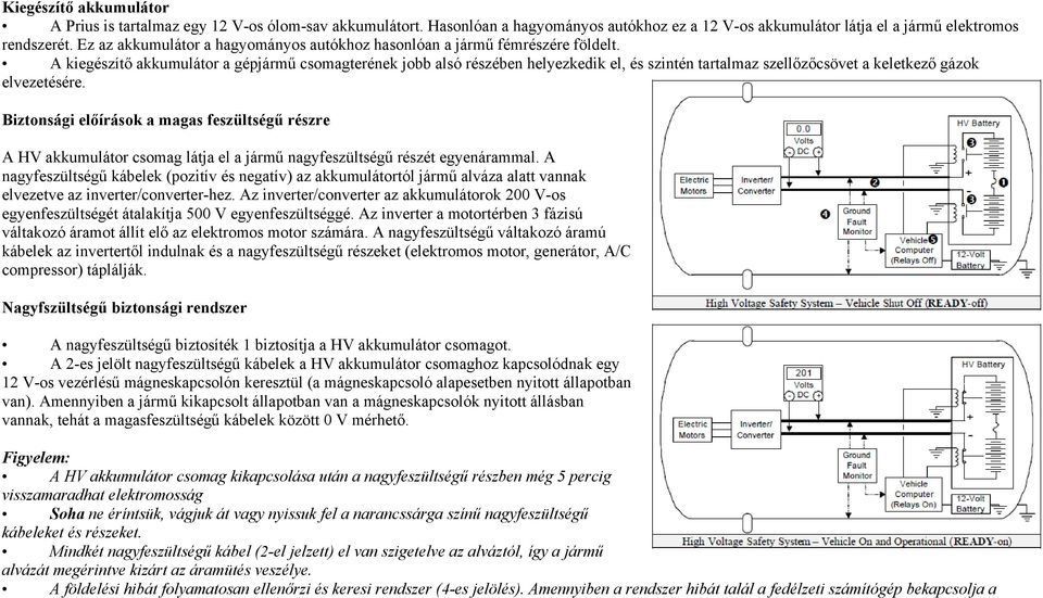 A kiegészítő akkumulátor a gépjármű csomagterének jobb alsó részében helyezkedik el, és szintén tartalmaz szellőzőcsövet a keletkező gázok elvezetésére.