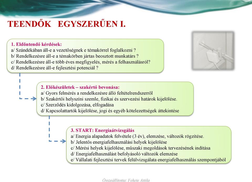 Előkészületek szakértő bevonása: a/ Gyors felmérés a rendelkezésre álló feltételrendszerről b/ Szakértői helyszíni szemle, fizikai és szervezési határok kijelölése.