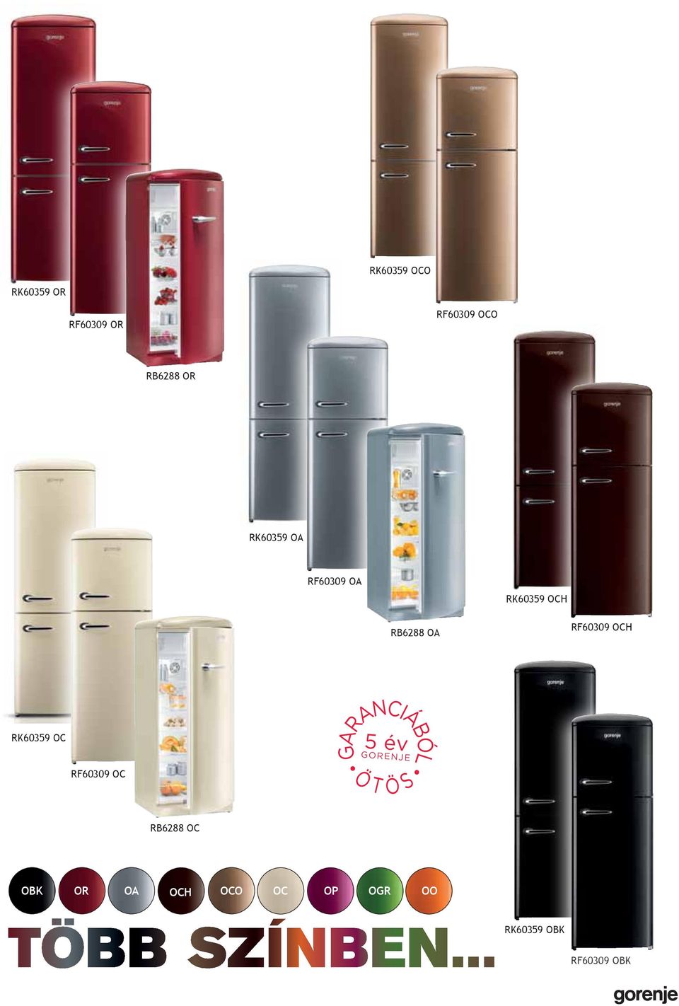rk60359 oc rf60309 oc 5 év GORENJE Ö T Ö S GARANCIÁBÓL