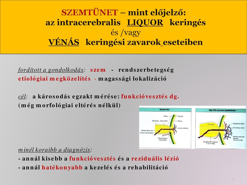 (még mrflógiai eltérés nélkül) minél kraibb a diagnózis: - annál kisebb a