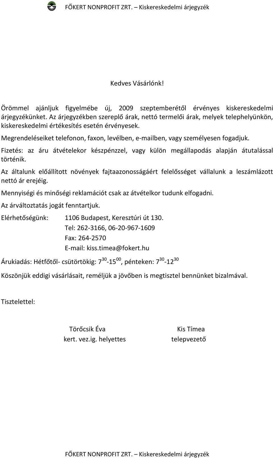 FŐKERT NONPROFIT ZRT. - PDF Ingyenes letöltés