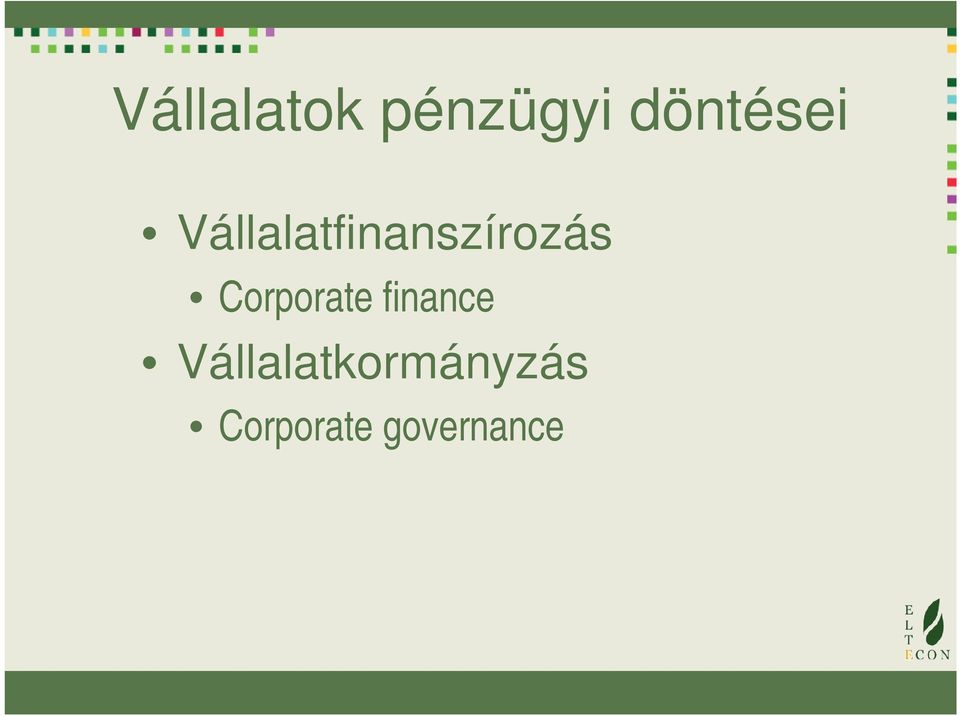 Vállalatfinanszírozás