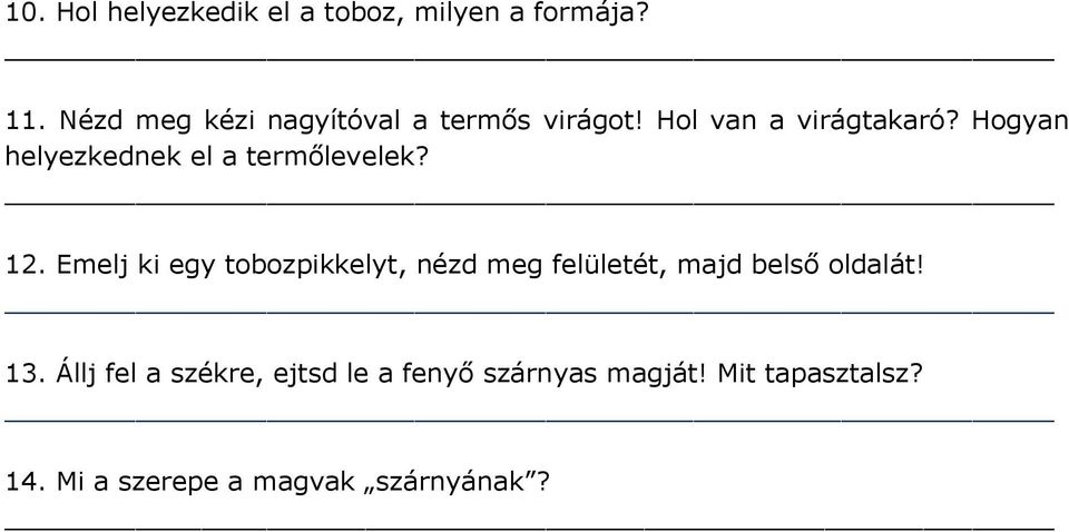 Hogyan helyezkednek el a termőlevelek? 12.