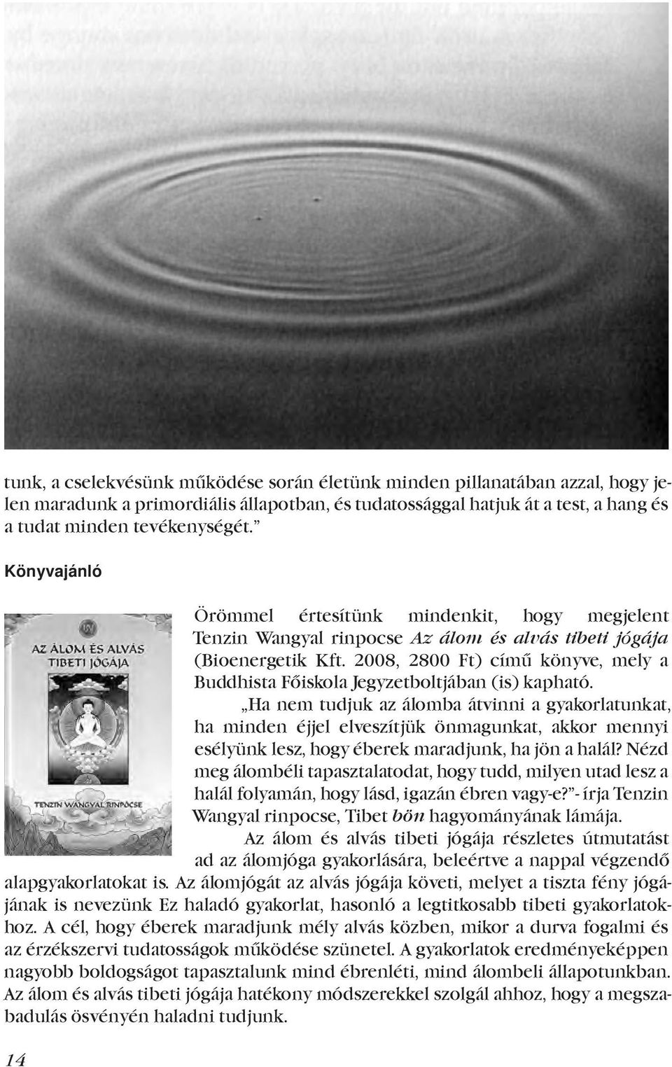 2008, 2800 Ft) című könyve, mely a Buddhista Főiskola Jegyzetboltjában (is) kapható.