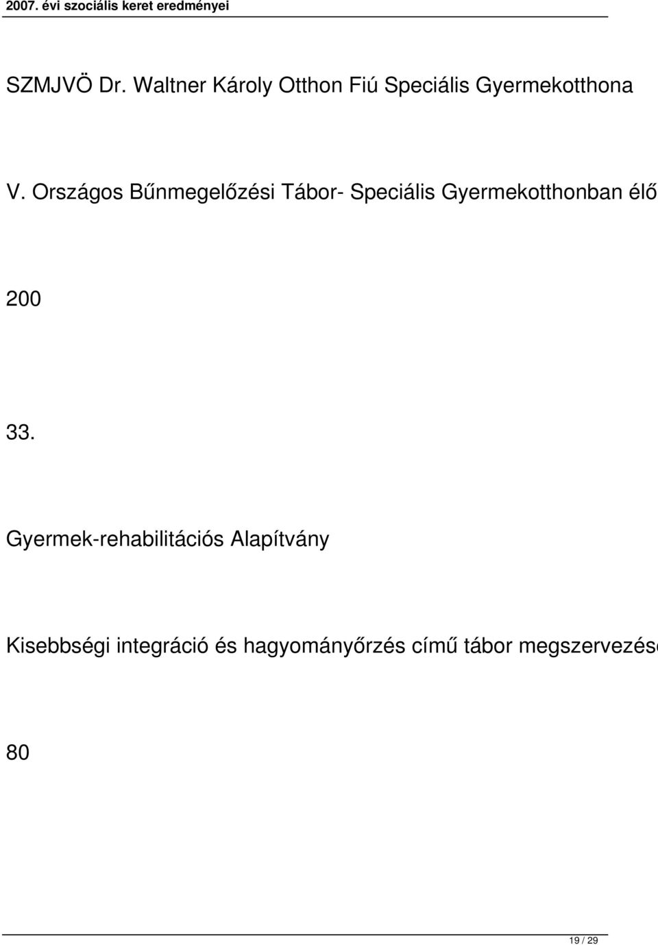 Országos Bűnmegelőzési Tábor- Speciális Gyermekotthonban élő