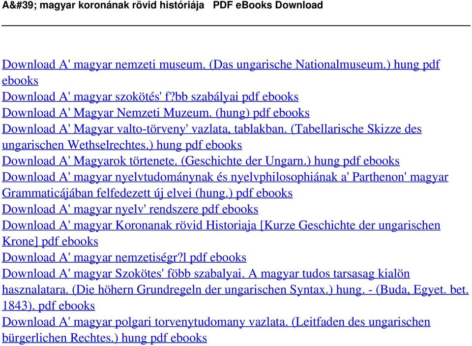 (Tabellarische Skizze des ungarischen Wethselrechtes.) hung pdf ebooks Download A' Magyarok törtenete. (Geschichte der Ungarn.